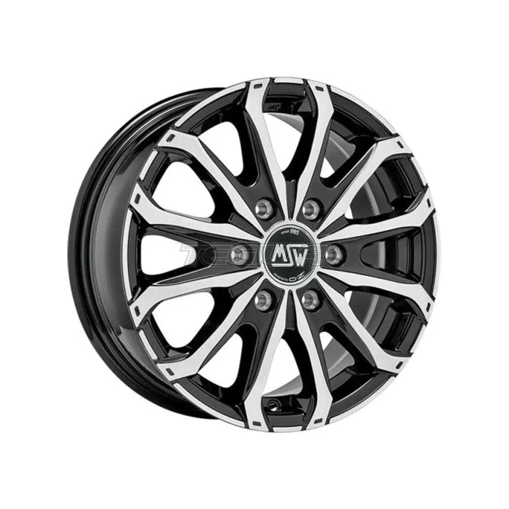 MSW Off-Road & Van 48 Alloy Wheel 16x6.5 ET68 6x125 Gloss Black Full Polished 74.1mm CB Alloy Wheels