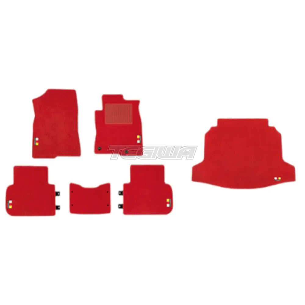 Mugen Floor Mats And Wind Deflector Set Honda Civic FL LX 21+ - Red - Mats