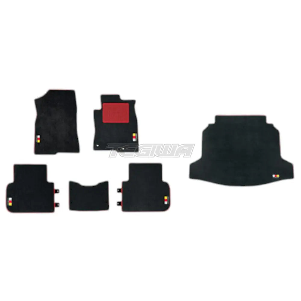 Mugen Floor Mats And Wind Deflector Set Honda Civic FL RS EX 21+ - Red and Black - Mats