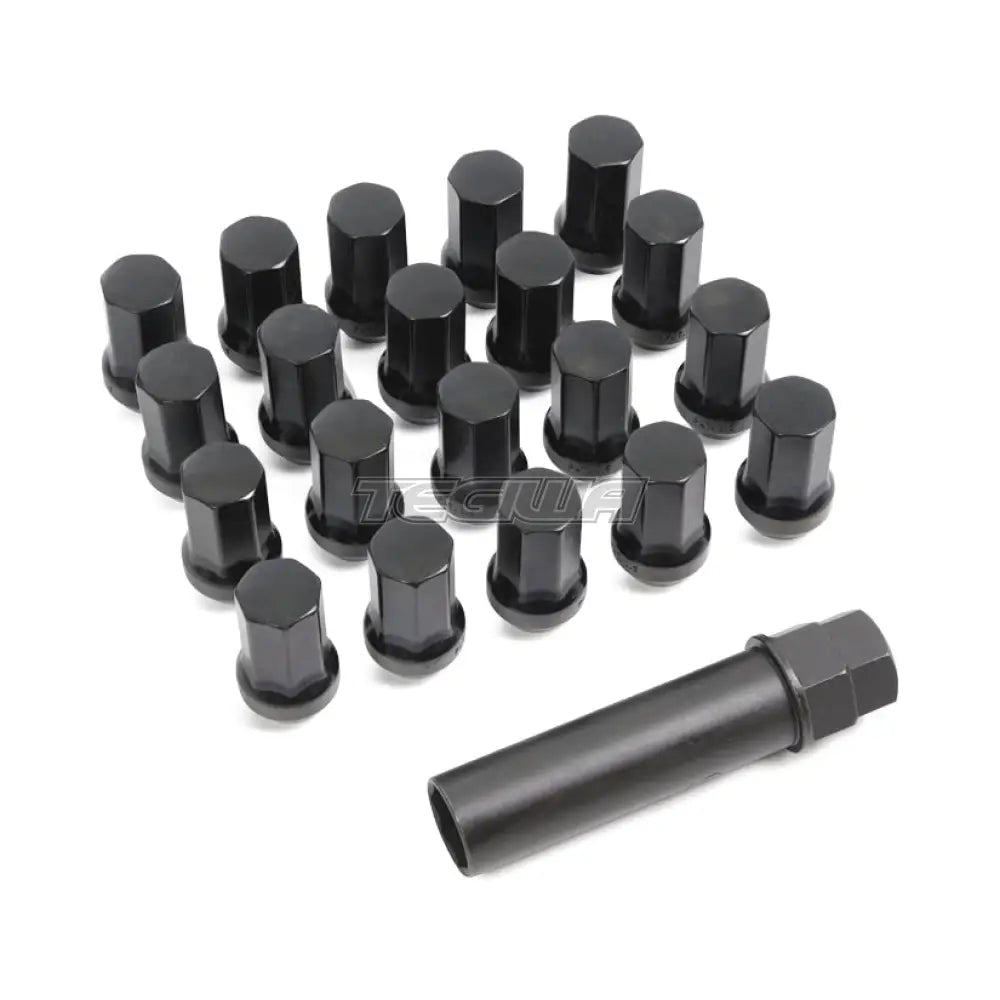 Mugen Heptagon Seven Sided Wheel Nuts Set M12X1.5 Most Honda Models Black (Aftermarket Wheels)