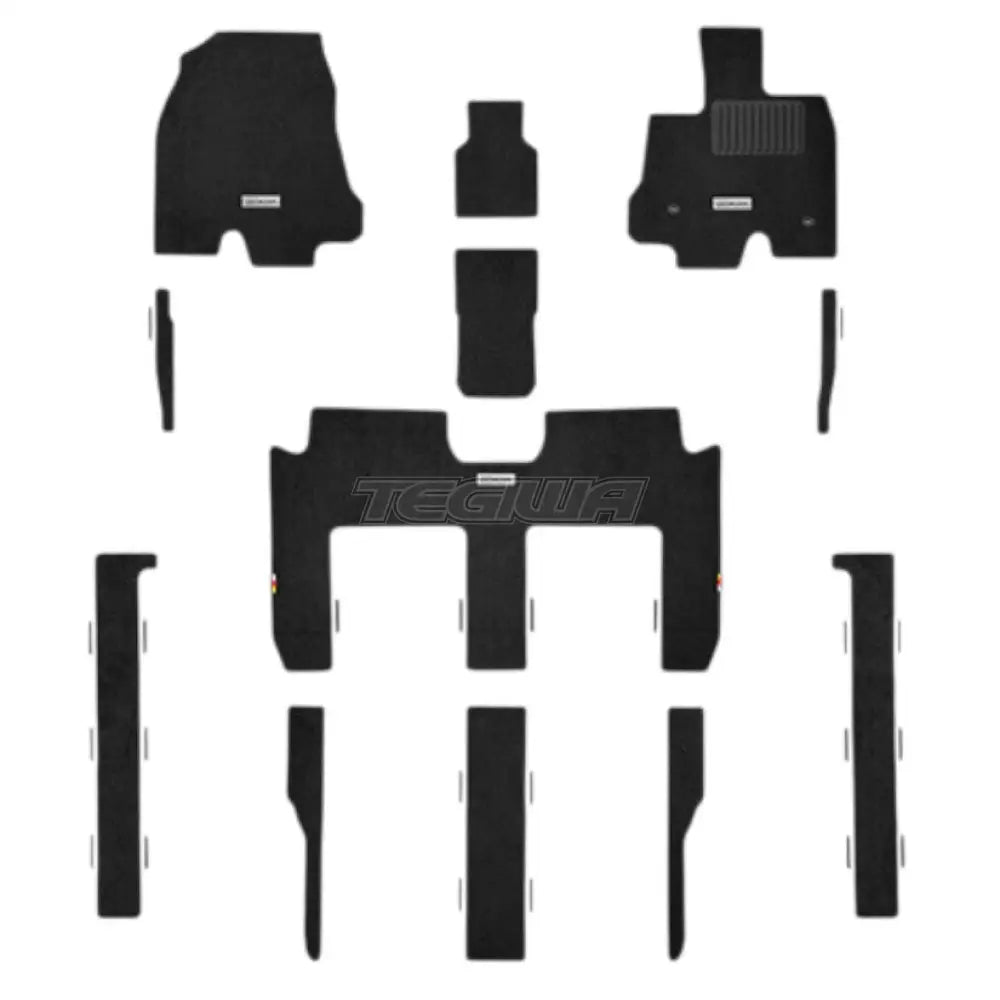 Mugen Sports Floor Matt Set Honda Odyssey RC1-4 16-25 - Black and Silver - Mats