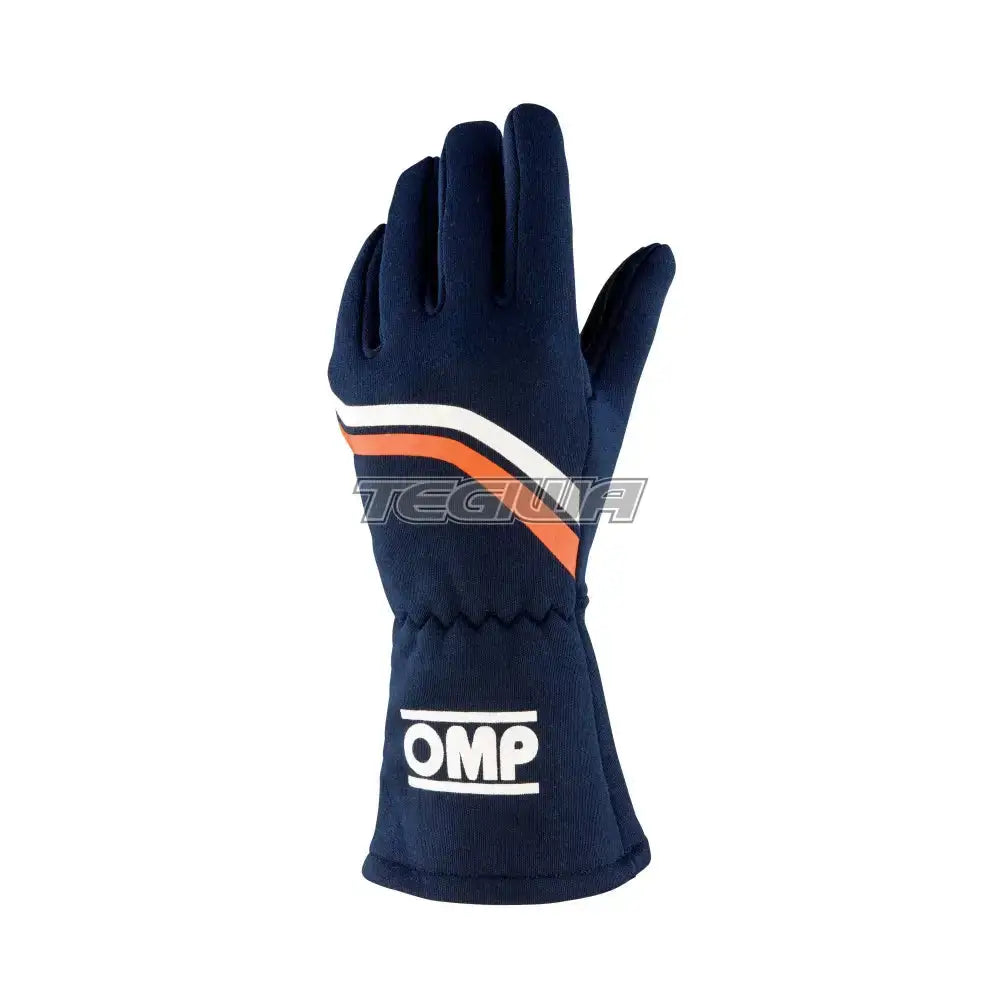 OMP Dijon Vintage Style Gloves FIA 8856-2018 Navy Blue / Fluorescent Orange / L Gloves