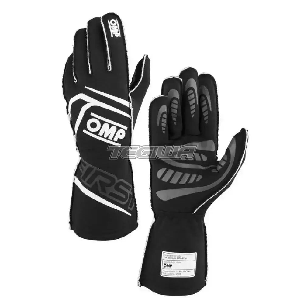 OMP First Gloves FIA 8856-2018 Black / L Gloves
