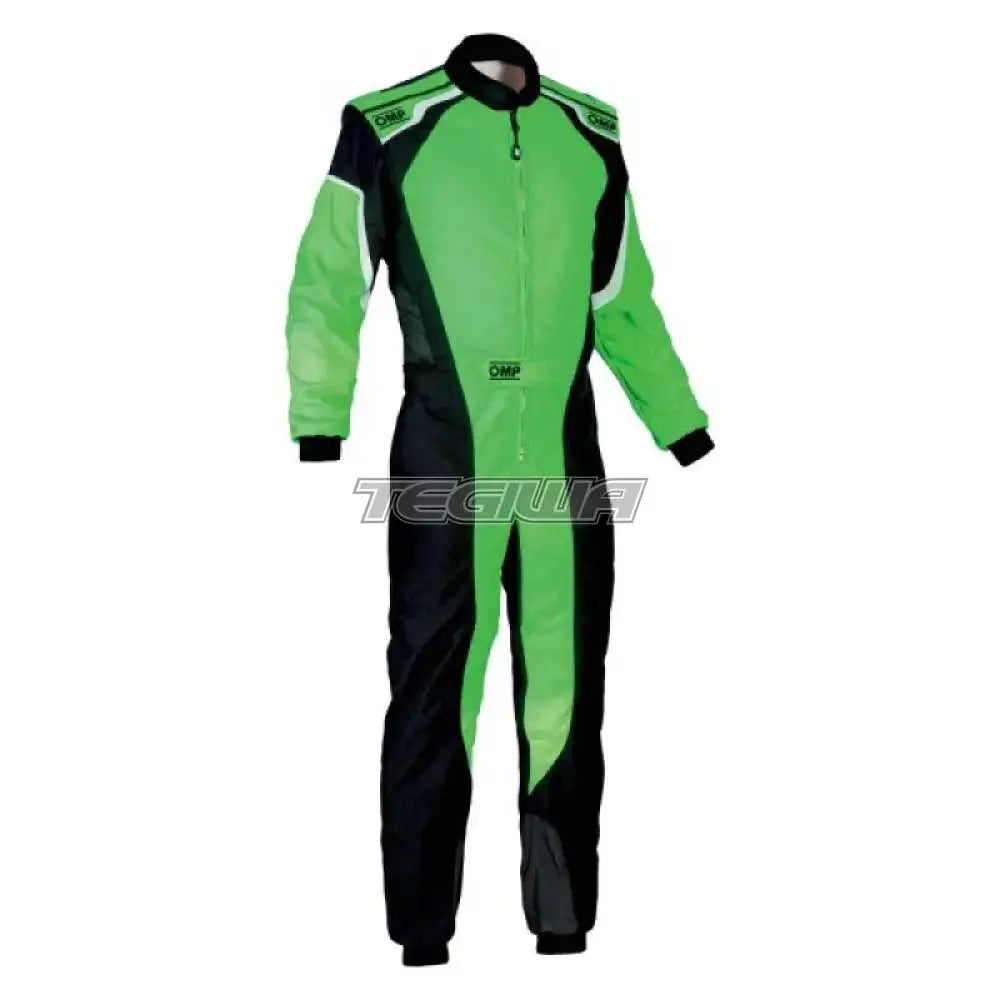 OMP KS-3 Kart Overall / Black/Fluo Green / Size EU 54 - CLEARANCE Black / Fluorescent Green / EU Size 54 Suits