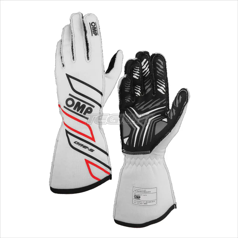 OMP One-S Gloves my2025 FIA 8856-2018 White / L Gloves