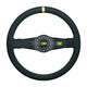 Omp Rally 350Mm 2-Spoke Black Suede Leather Steering Wheel Wheels And Accessories