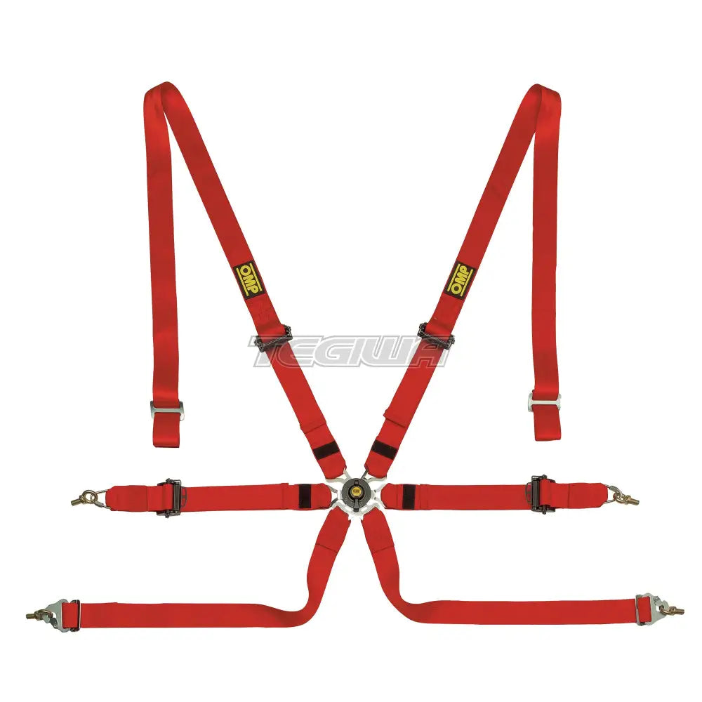 Omp Safety Harness One 2In Pull Up Red Harnesses