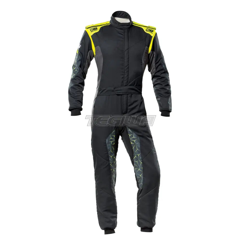 Omp Tecnica Hybrid Overall Fia 8856-2018 Black / Fluorescent Yellow Eu Size 44 Suits