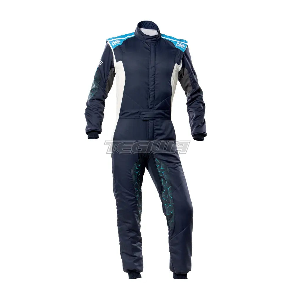 Omp Tecnica Hybrid Overall Fia 8856-2018 Navy Blue / Cyan Eu Size 44 Suits