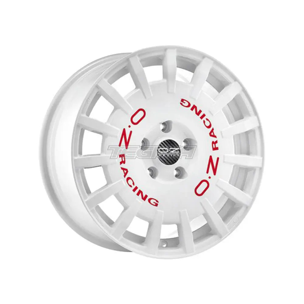 OZ Sport Rally Racing Alloy Wheel 18x8 ET45 5x114.3 Race White Red Lettering 75mm CB Alloy Wheels