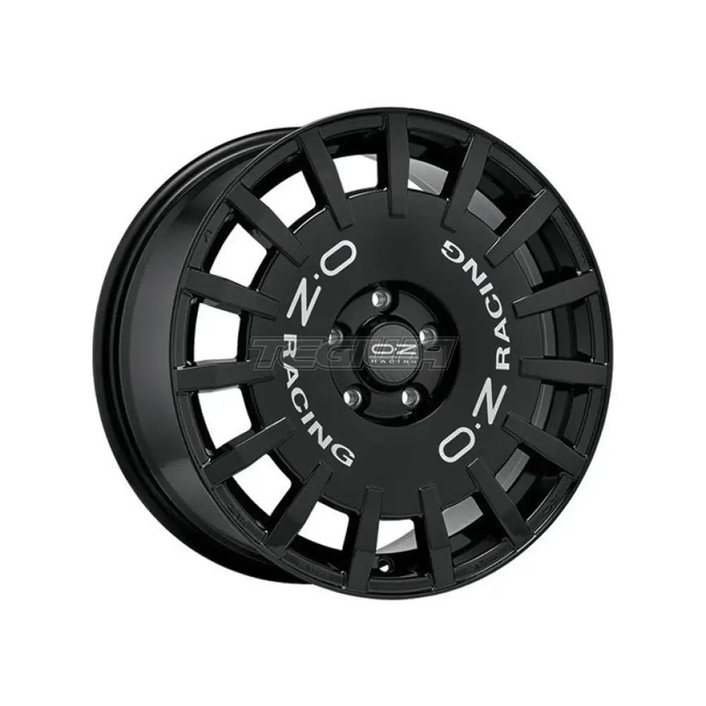 OZ Sport Rally Racing Alloy Wheel 19x8 ET45 5x112 Gloss Black Silver Lettering 75mm CB Alloy Wheels