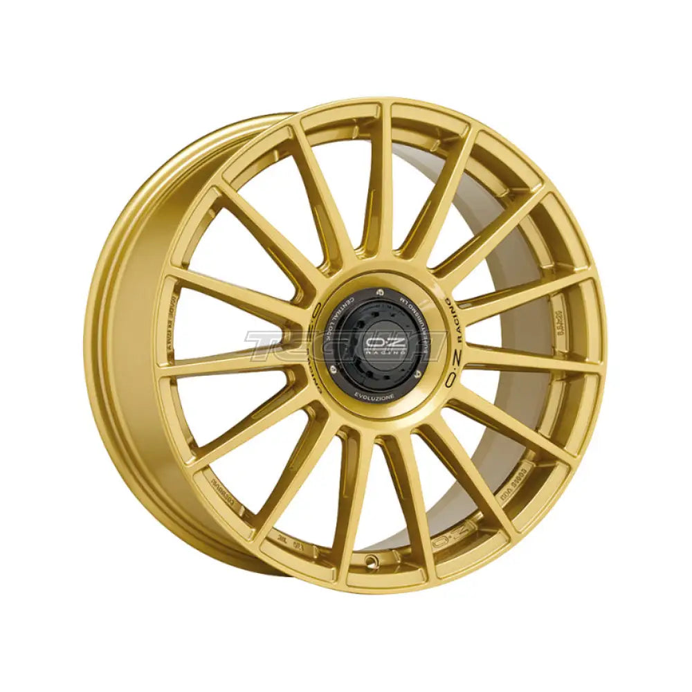 OZ Sport Supertur Evoluzione Alloy Wheel 18x8 ET35 5x112 Race Gold Black Lettering 75mm CB Alloy Wheels