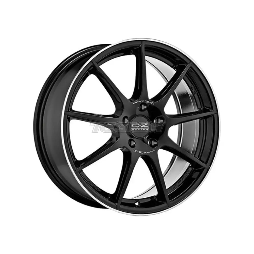 OZ Sport Veloce GT Alloy Wheel 18x8 ET45 5x114.3 Gloss Black Diamond Lip Silver Lettering 75mm CB Alloy Wheels