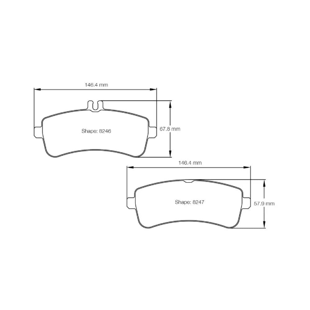 Pagid Brake Pads Mercedes AMG GTS Disc 390mm Brembo Caliper 15- Brake Pads