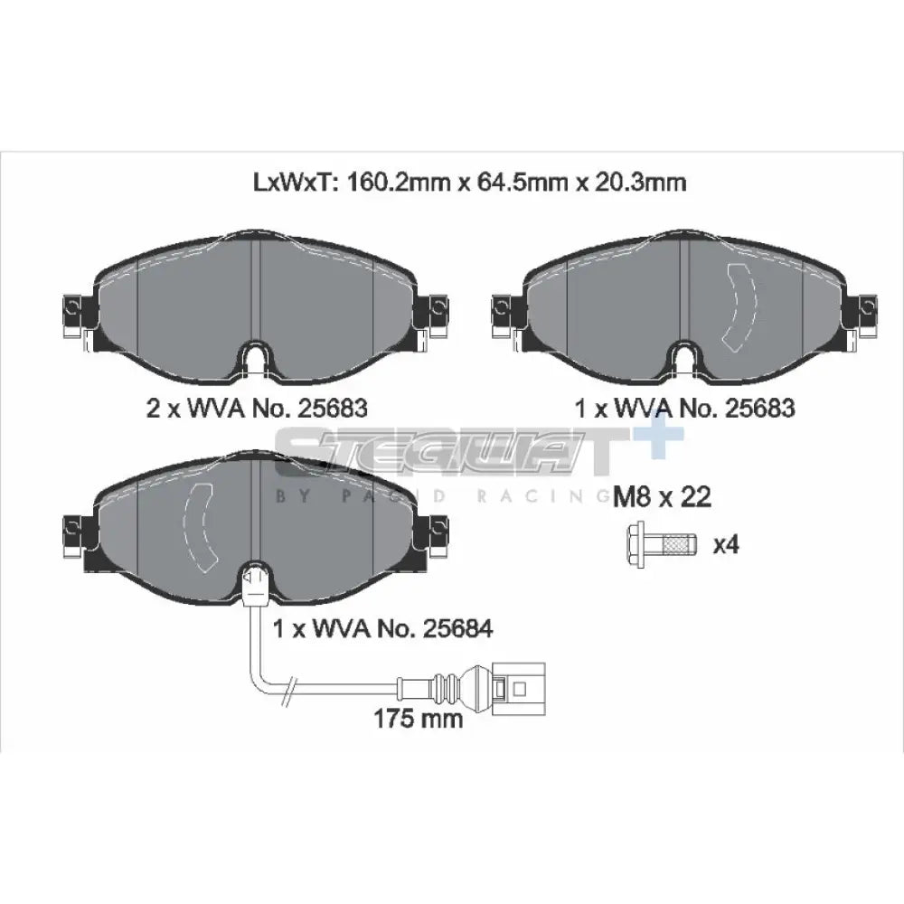Pagid Street + Brake Pads Audi Tts 8S 21 Front