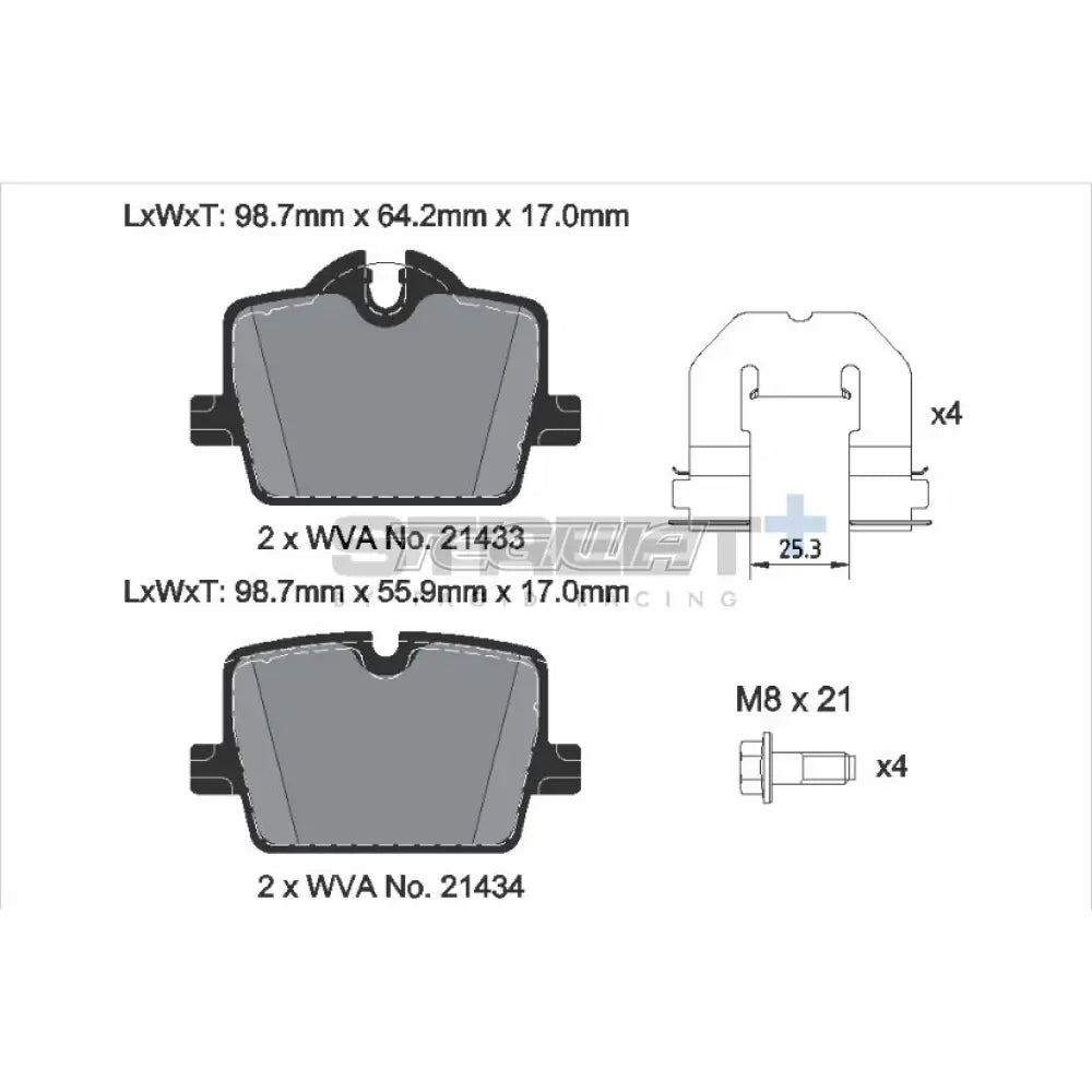 Pagid Street + Brake Pads Bmw 3-Series G2X 18-22 Rear