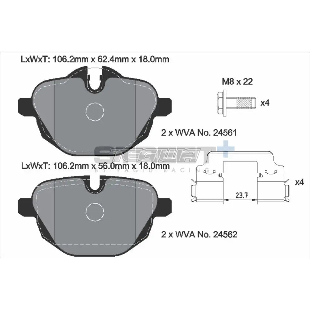 Pagid Street + Brake Pads Bmw Z8 Roadster E89 09-16 Rear