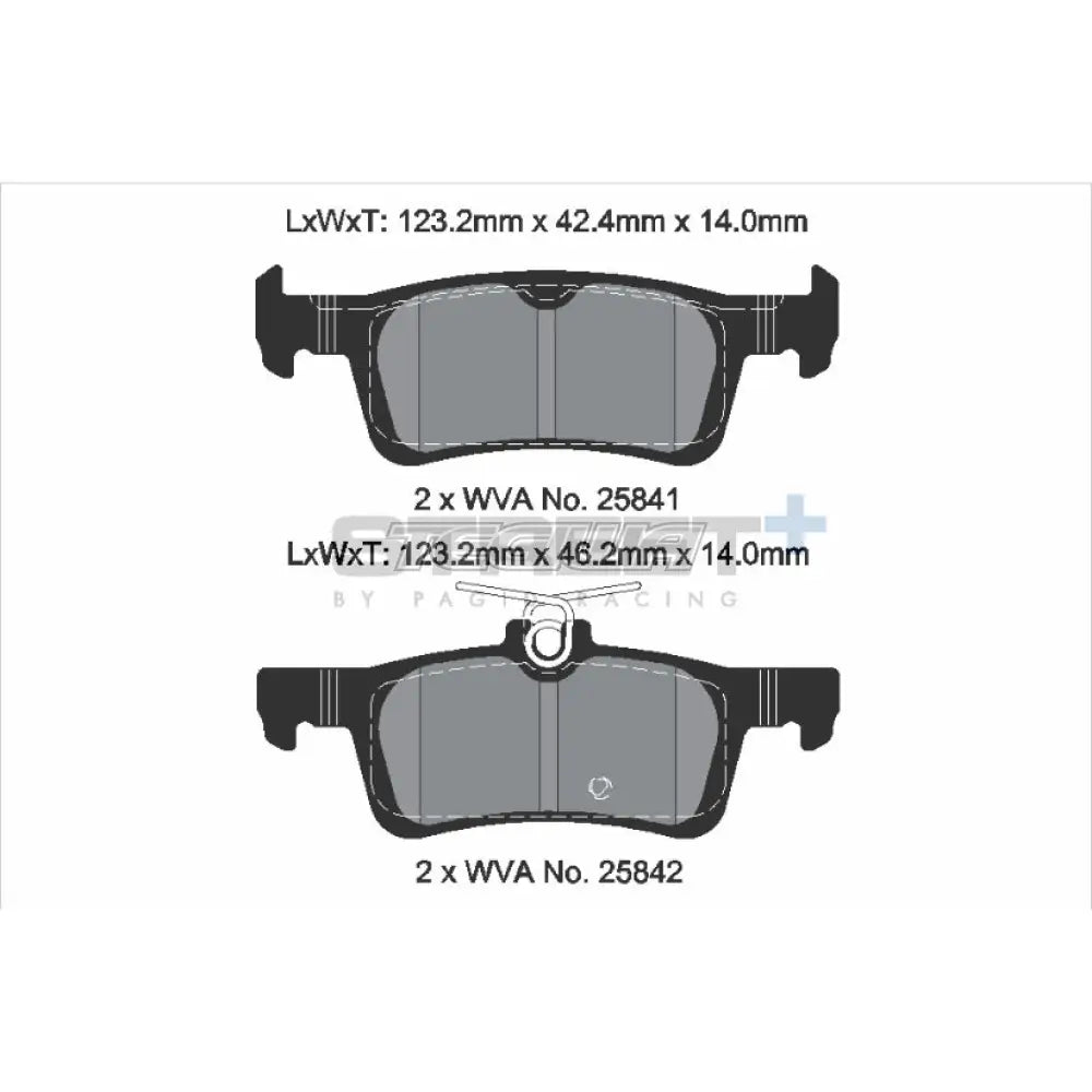 Pagid Street + Brake Pads Ford Fiesta Mk8 St 18 Rear