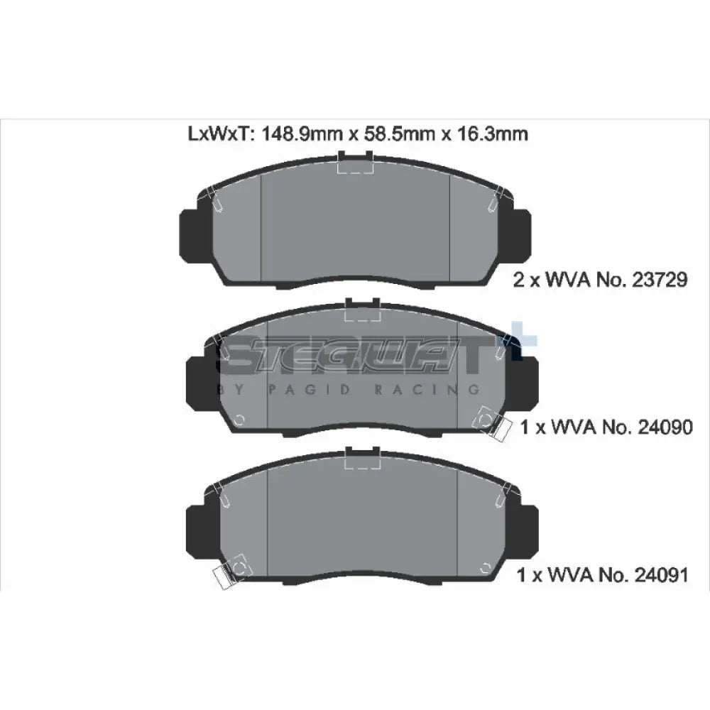 Pagid Street + Brake Pads Honda Civic Ep Non Type-R 00-05 Front - T8042Sp2001