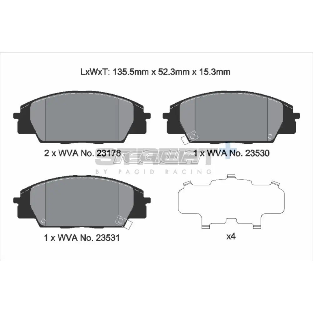 Pagid Street + Brake Pads Honda Civic Ep3 Type-R 01-05 Front