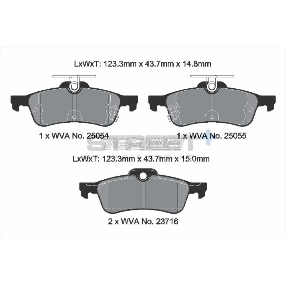 Pagid Street + Brake Pads Honda Civic Fk2 Non Type-R 12-15 Rear