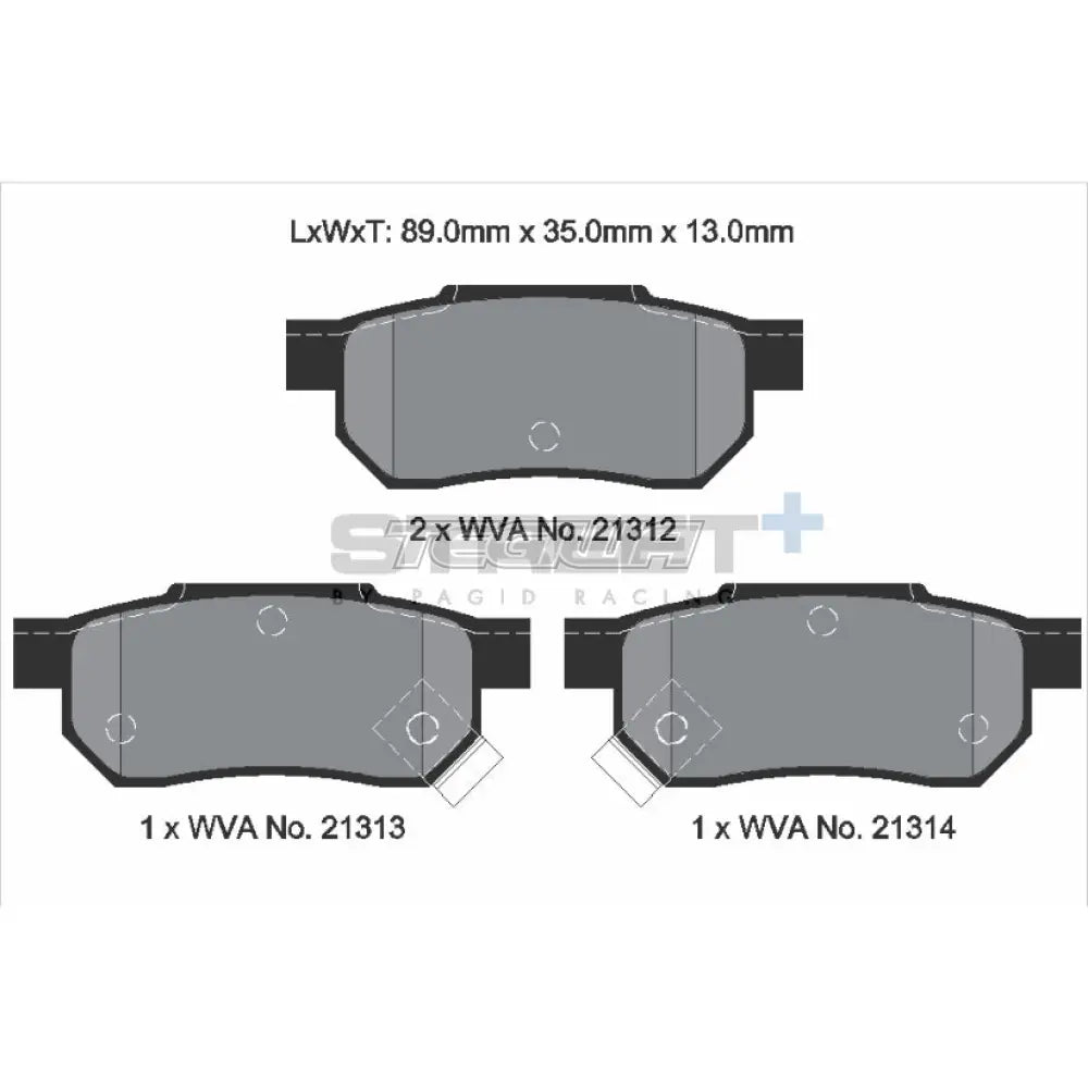 Pagid Street + Brake Pads Honda Integra Dc2 93-01 Front