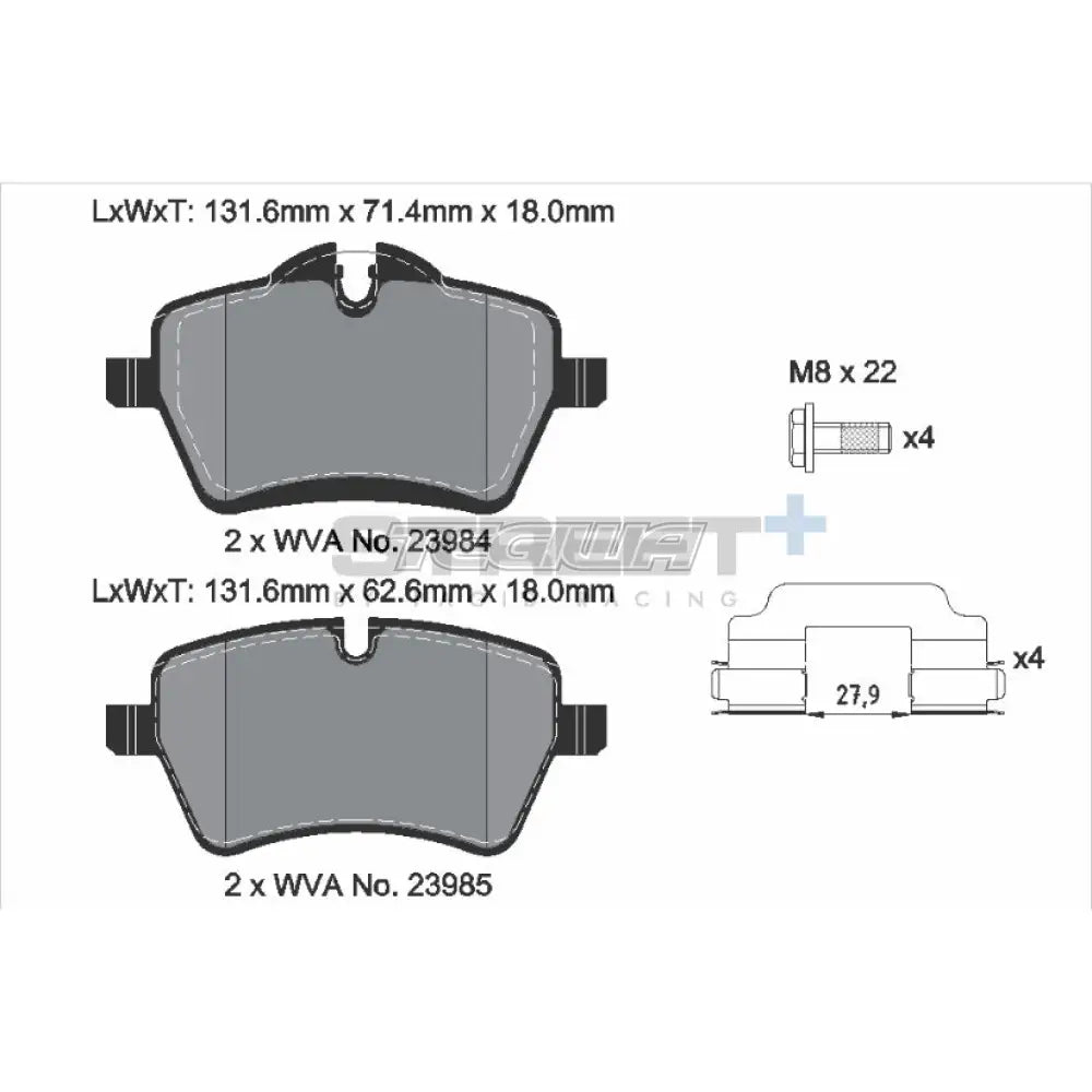 Pagid Street + Brake Pads Mini Cooper Jcw R59 11-15 Front