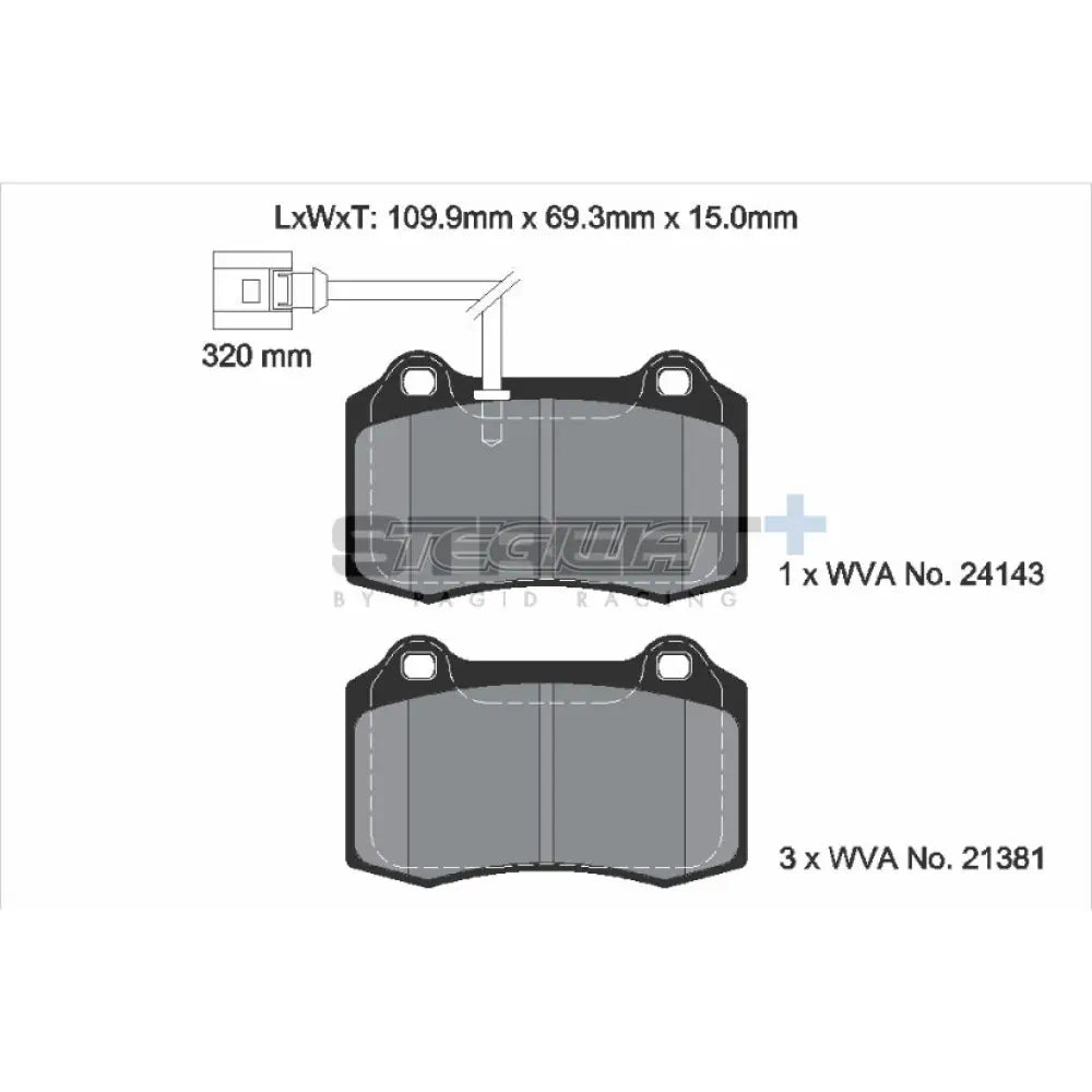 Pagid Street + Brake Pads Seat Leon Cupra R 1M1 02-06 Front - T8058Sp2001