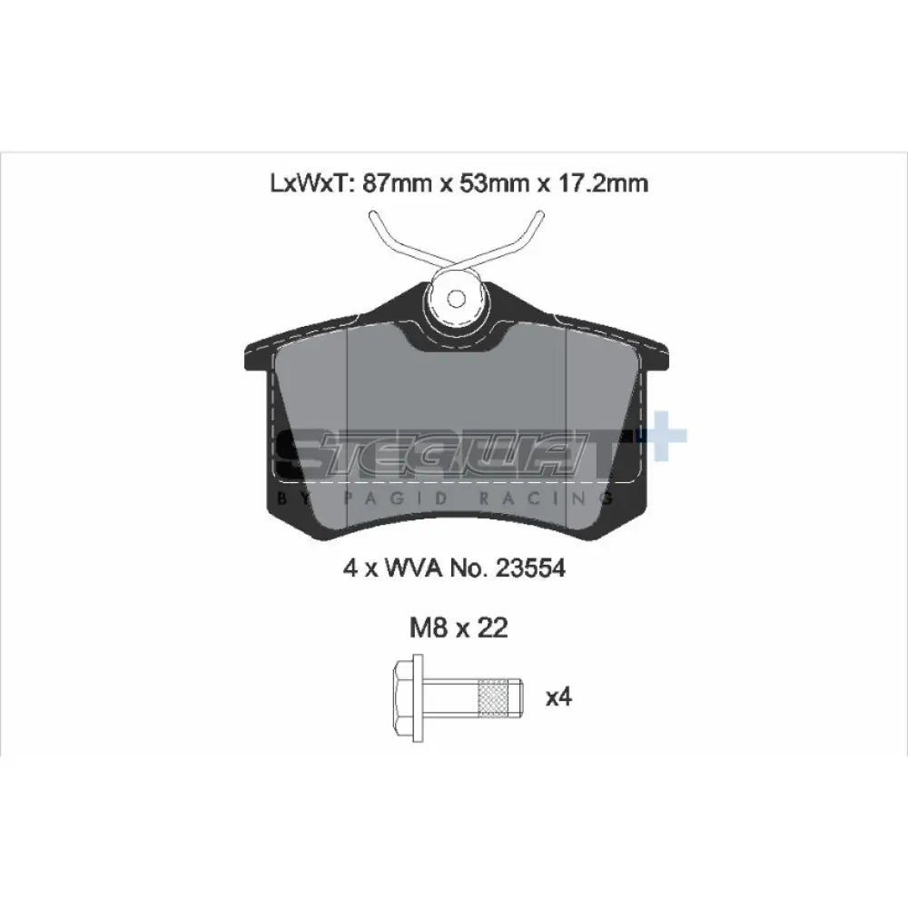 Pagid Street + Brake Pads Seat Leon Cupra R 1M1 02-06 Rear