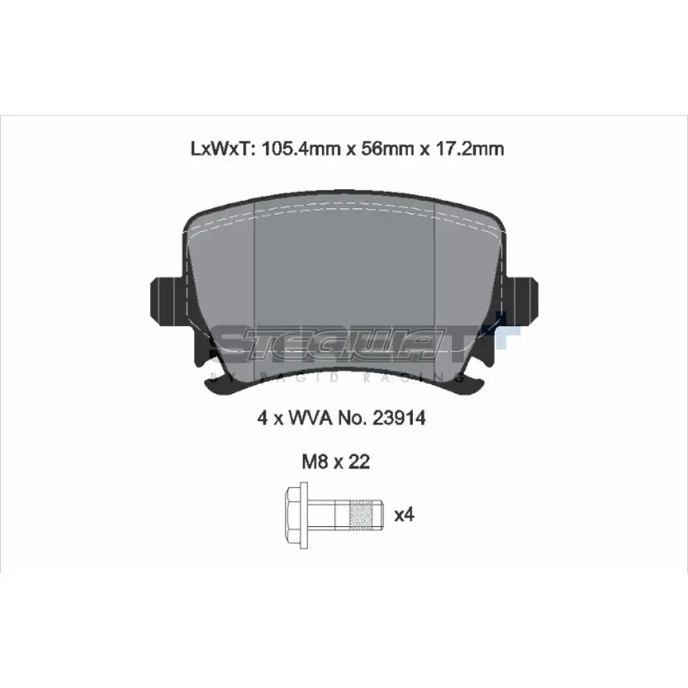 Pagid Street + Brake Pads Volkswagen Golf Mk5 Gti 06-08 Rear - T8049Sp2001
