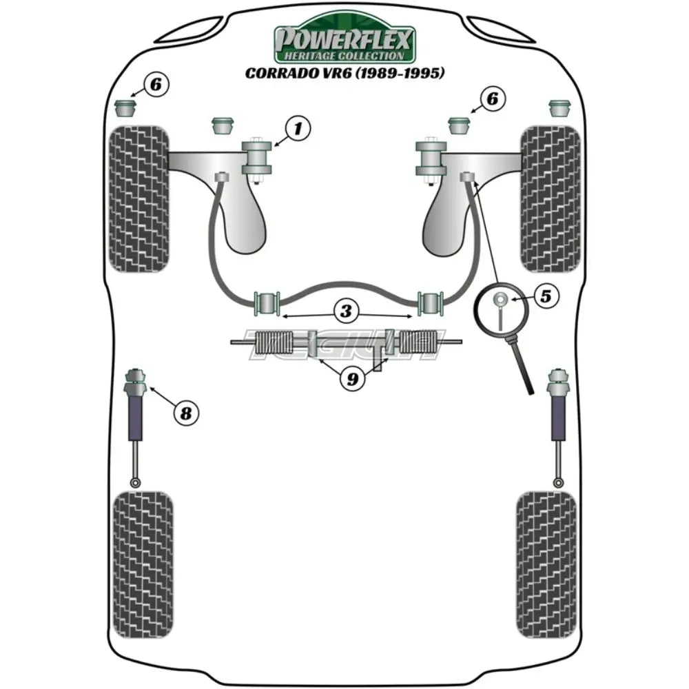 Powerflex Heritage Series Front Cross Member Mounting Bush Volkswagen Corrado Vr6 89-95 Bushes