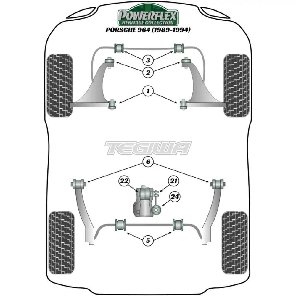 Powerflex Heritage Series Transmission Mount Large Bush Insert Porsche 911 964 89-94 - Pfr57-123H