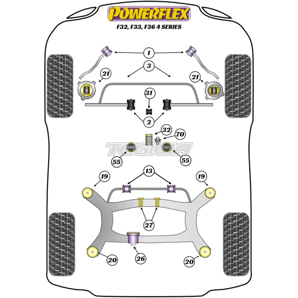 Powerflex Road Series Engine Mount Insert Kit Bmw 4 F32 F33 F36 F82 F83 13 13 + Mounts