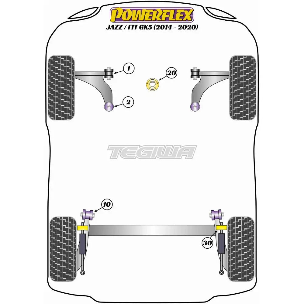 Powerflex Road Series Lower Engine Mount Insert Honda Jazz Fit Gk5 14-20 - Pff25-420 Mounts