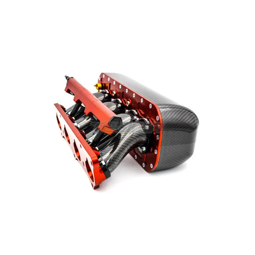 PracWorks Carbon Fibre Intake Manifold 20 Degree Plenum with Fuel Rail Honda K-Series