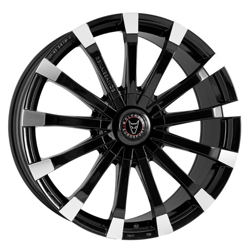 Wolfrace Eurosport Renaissance Alloy Wheel 18x8.5 ET45 6x120 Gloss Black Polished 74.6mm CB