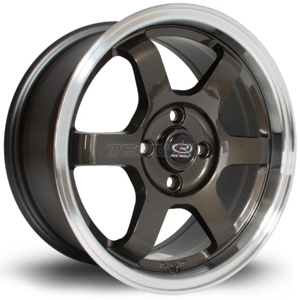 Rota Grid Alloy Wheel 15x7 ET40 4x100 Gunmetal Polished Lip 67.1mm CB Alloy Wheels