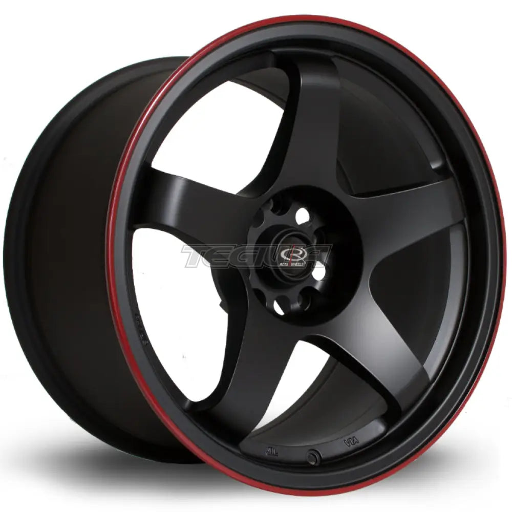Rota GTR Alloy Wheel 17x9.5 ET30 5x114 Flat Black Red Lip 73mm CB Alloy Wheels