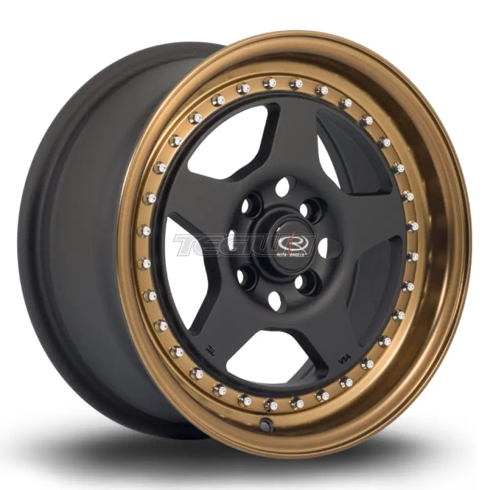Rota Kyusha Alloy Wheel 15x7 ET38 4x100 Flat Black Bronze Lip 67.1mm CB Alloy Wheels