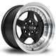 Rota Kyusha Alloy Wheel 15x8 ET0 4x100 Black Polished Lip 67.1mm CB Alloy Wheels