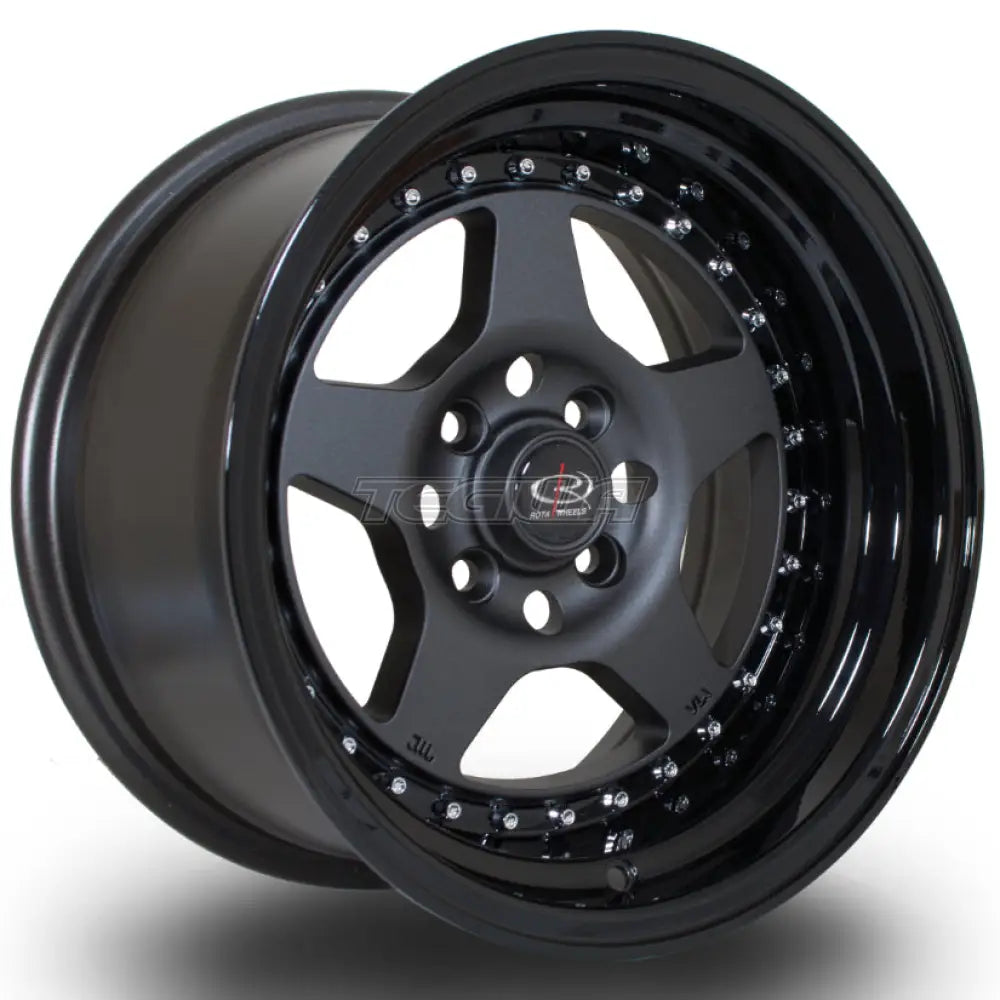 Rota Kyusha Alloy Wheel 15x8 ET0 4x114 Flat Gunmetal Black Lip 73mm CB Alloy Wheels