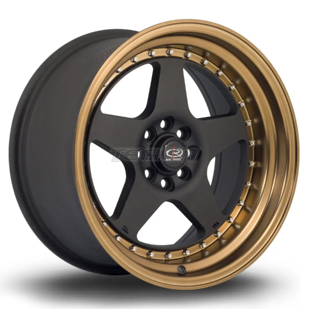 Rota Kyusha Alloy Wheel 17x9 ET20 4x108,4x100 Flat Black Bronze Lip 67.1mm CB Alloy Wheels