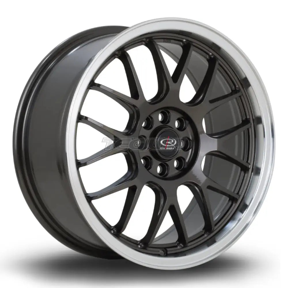 Rota MXR Alloy Wheel 17x7.5 ET40 4x108,4x100 Gunmetal Polished Lip 73mm CB Alloy Wheels