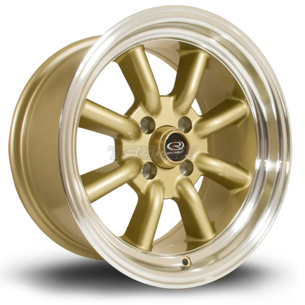 Rota RKR Alloy Wheel 15x8 ET0 4x100 Gold Polished Lip 67.1mm CB Alloy Wheels
