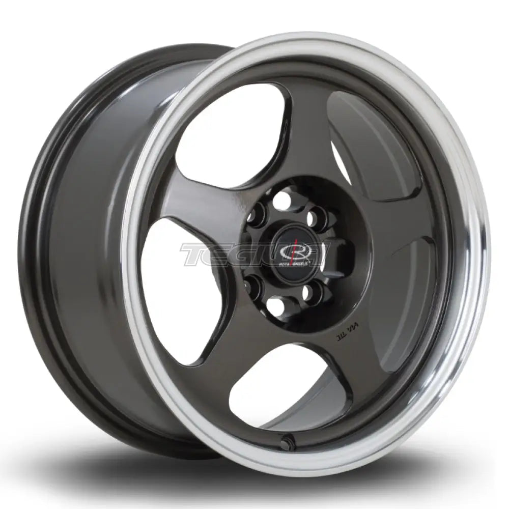 Rota Slip Alloy Wheel 15x7 ET40 4x100 Gunmetal Polished Lip 67.1mm CB Alloy Wheels