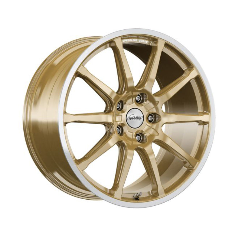 Speedline Corse SC1 Motorismo Alloy Wheel 19x8.5 ET55 5x114 Racing Gold Diamond Cut Lip