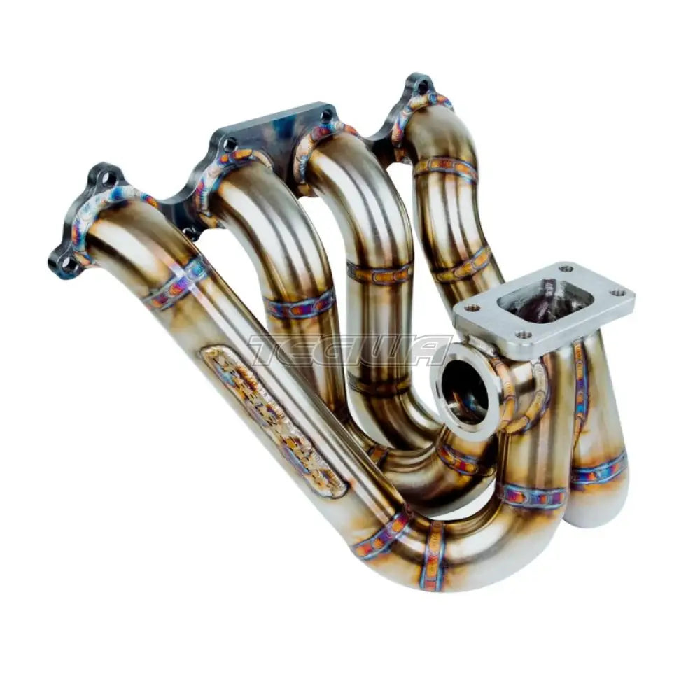 SpeedFactory Stainless Steel Turbo Manifold Top Mount Style Honda D-Series T4 Flange w 44-46mm V-Band WG Manifold &