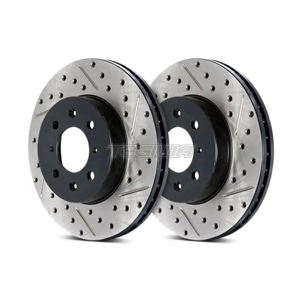 Stoptech Drilled &Amp; Slotted Brake Discs (Front Pair) Honda Civic Type R Ep3 01-07