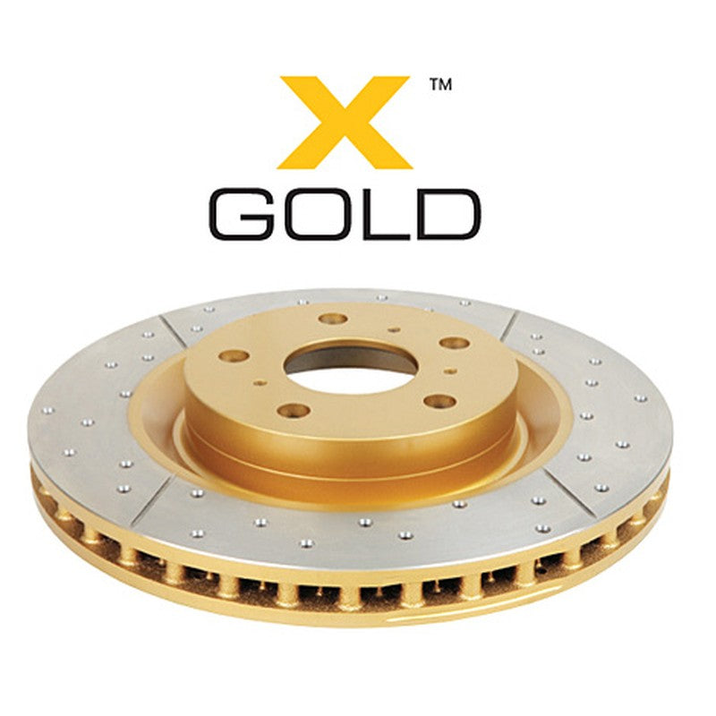 DBA Street Series - X Gold Crossed Drilled & Slotted Brake Discs 305mm DBA2744X - Front