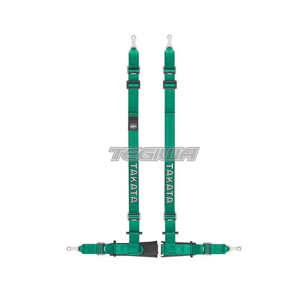 Takata Drift II 4 Point Harness Bolt-On Green